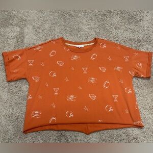 Oversized Orange Umgee Football Spirit Tee